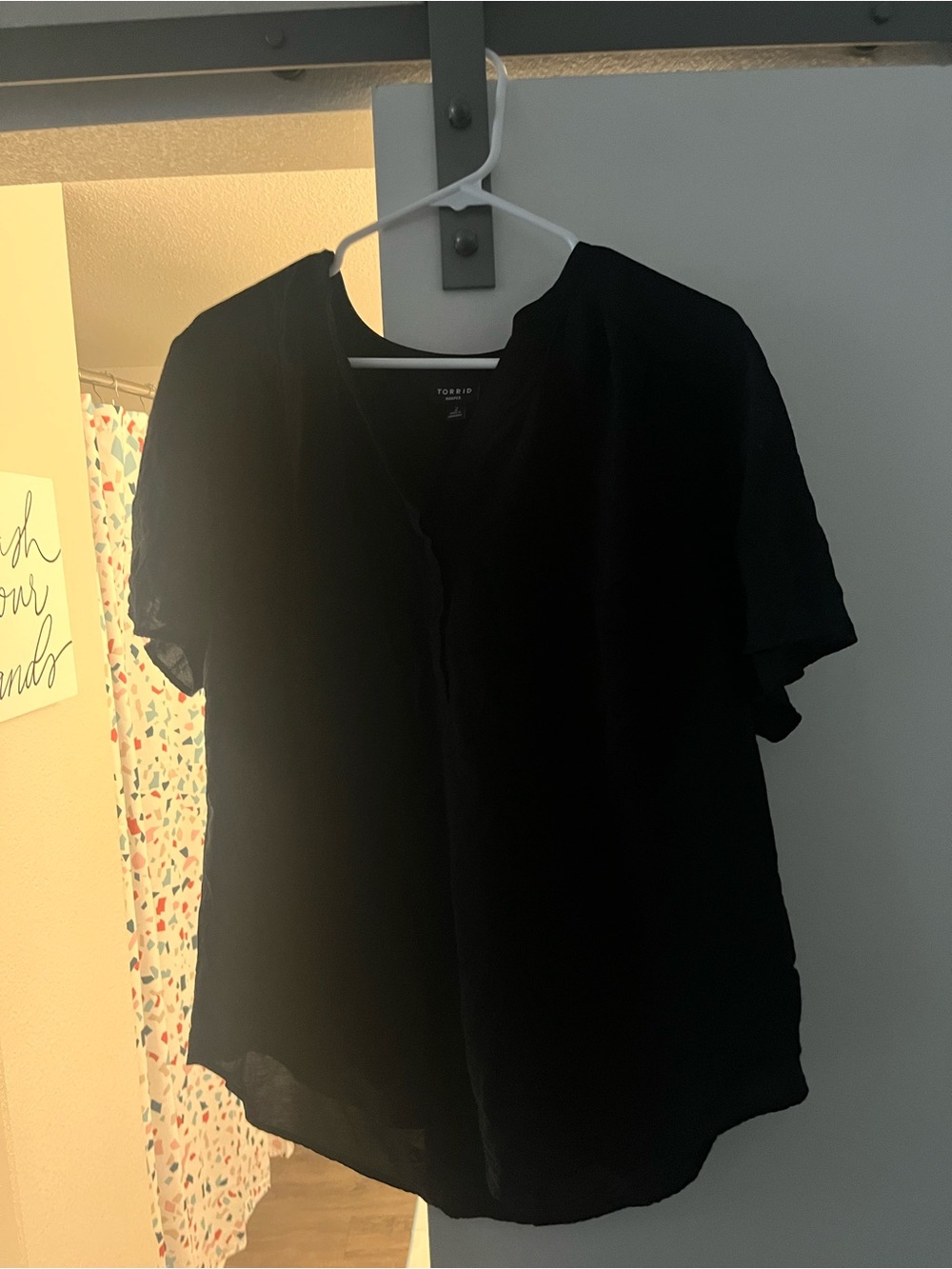 Torrid Black HARPER Short Sleeve V-Neck Blouse